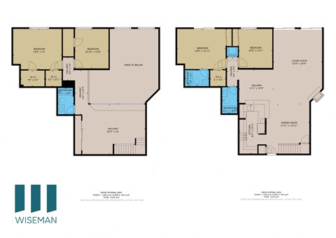 Floor plan for 4 beds, 3 baths, 2261 sqft
